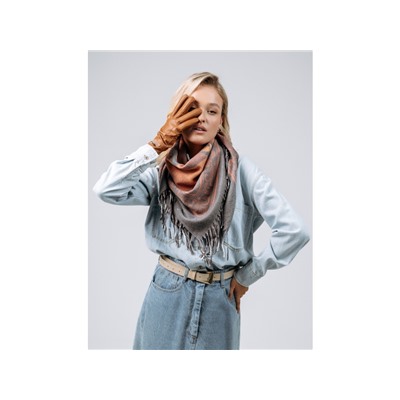 Платок Lanotti двухсторонний Сердце природы терракот/№61