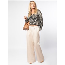 Брюки-палаццо из хлопка с защипами