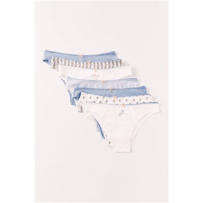 Pack 7 bragas brasileñas algodón mix estampado