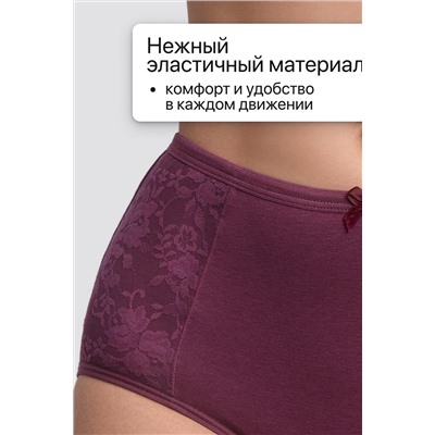 Набор трусов OIRO 3905 хлопковые с цветочным узором 3 шт