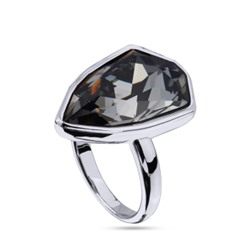 Кольцо Румба (кристаллы SW темно-серые; покрытие родий), Есть комплект