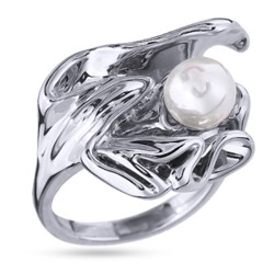 Кольцо (Майорка 7мм белая; покрытие родий), Есть комплект