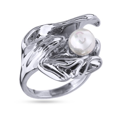 Кольцо (Майорка 7мм белая; покрытие родий), Есть комплект