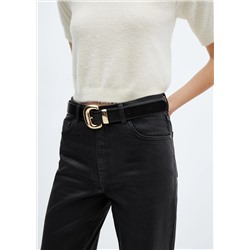 Jeans rectos efecto brillo