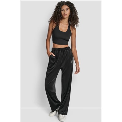 VELOUR RHINESTONE LOGO PANT