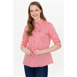 Kadın Kırmızı Uzun Kollu Basic Gömlek