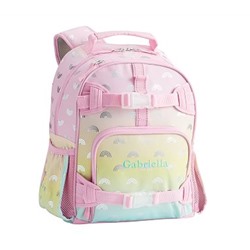 Mackenzie Pink Ombre Silver Foil Rainbows Backpacks