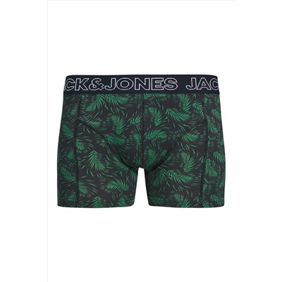 Jack & Jones J&J Jaccanvey Erkek 3'lü Renkli Logolu Açık Mavi Lacivert Mavi Boxer Paketi