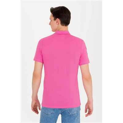 Erkek Pembe Basic Polo Yaka Tişört