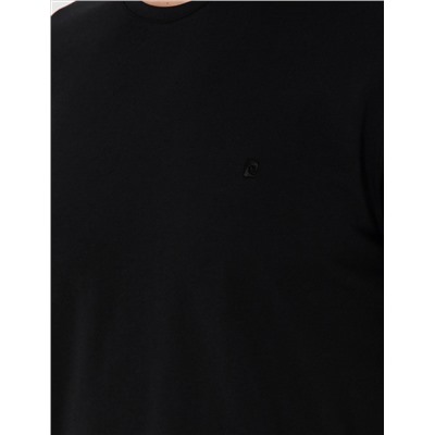 Siyah %100 Pamuk Slim Fit Bisiklet Yaka Basic Tişört