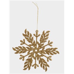 Игрушка елочная, 15 см, пластик, шампань, Снежинка, New year