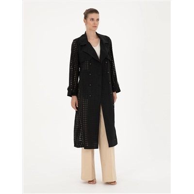 Siyah Regular Fit Trençkot