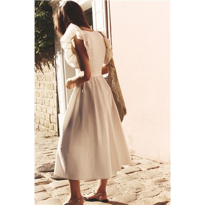 RUFFLED CONTRAST DRESS