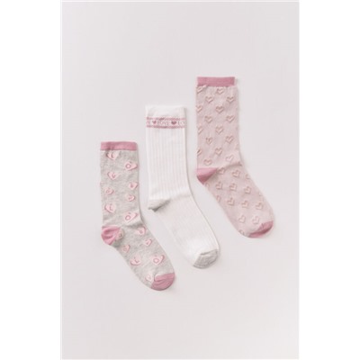 Pack 3 calcetines largos corazones