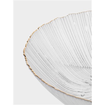 Салатник, 25х7 см, 1,8 л, стекло, с золотистым кантом, Wengen