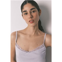 Camiseta tirantes punto súper suave azul