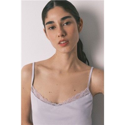 Camiseta tirantes punto súper suave azul