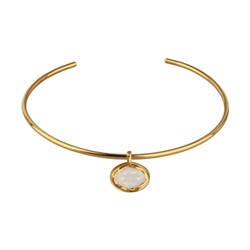 Колье-чокер Грация (кристаллы SW 18х13 белый опал; покрытие золото) 13см, Есть комплект