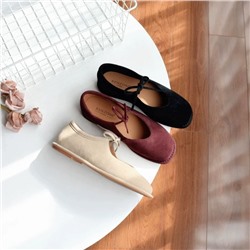 Женские замшевые балетки с завязками, экспорт в Россию  3 цвета