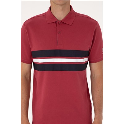 Erkek Regular Fit Vişne Polo Yaka Tişört