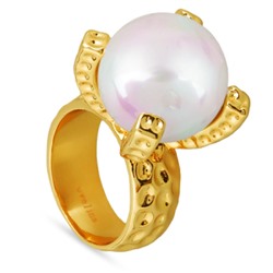 Кольцо (Майорка 18мм белая; покрытие золото), Есть комплект