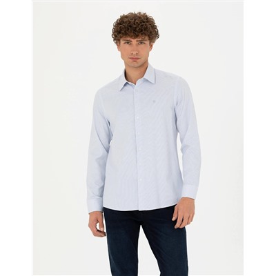 Mavi Slim Fit Uzun Kollu Gömlek