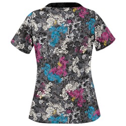 UA Romantic Scroll Black Print Scrub Top