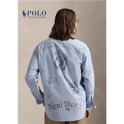 Мужская свободная повседневная рубашка с длинным рукавом РАЛЬ*Ф Л