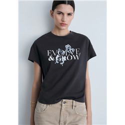 Camiseta algodón mensaje estampado