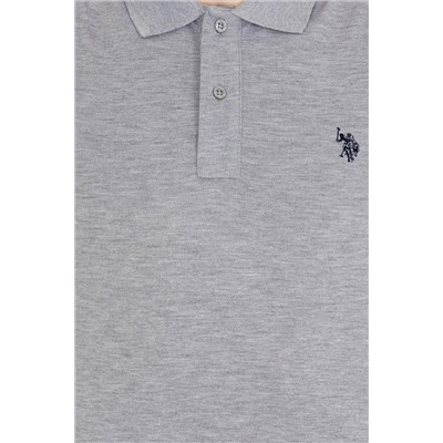 Erkek Gri Melanj Basic Polo Yaka Tişört