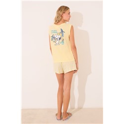 Pijama corto 100% algodón limones Snoopy