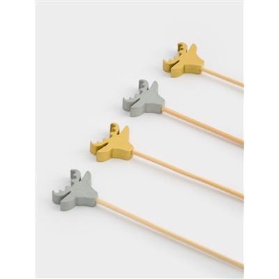 Шпажка для канапе, 9 см, 20 шт, бамбук, серебристая/золотистая, Олень, New year