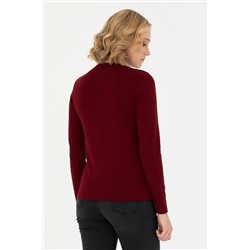 Kadın Bordo Basic Triko Hırka