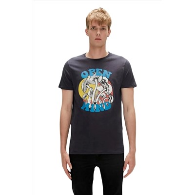 Bad Bear, Open Mind Yazili Erkek Tshirt - Lacivert