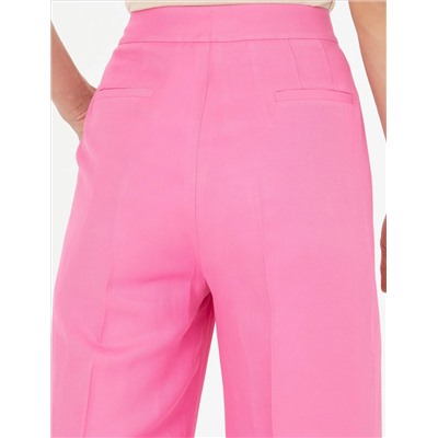 Pembe Keten Karışımlı Kumaş Pantolon