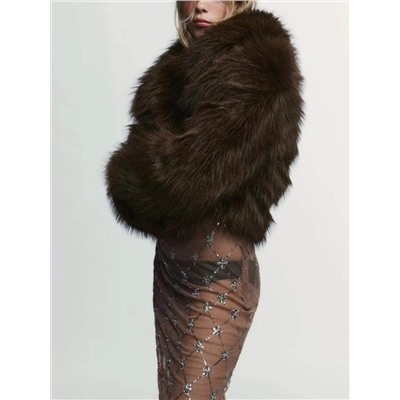 Женская шуба из искусственного меха с красивейшим блеском  ZAR*A 💤