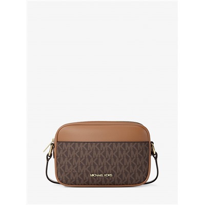 Michael Kors Outlet Jet Set Small Signature Logo Camera Crossbody Bag