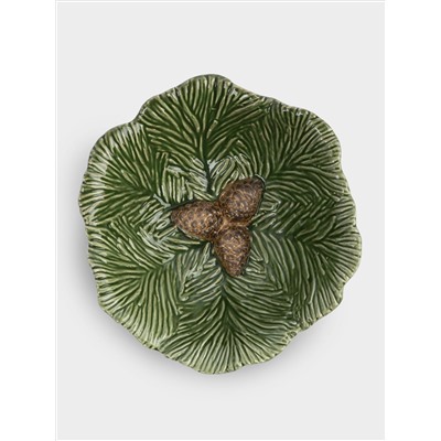 Салатник, 19х7 см, 550 мл, керамика D, зеленый, Шишки на еловой ветке,Fir branch
