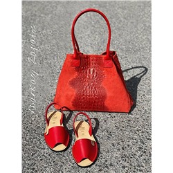 AB. ZAPATOS 320 rojo+PELLE 1836/2 COCO GRANATE