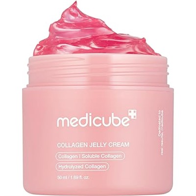 Мedicube Collagen Jelly Cream- Niacinamide & Freeze-Dried Hydrolyzed Collagen - Boosts skin's barrier hydration and gives 24h Glow & Lifted Look - Korean skincare (1.69 Fl Oz (Pack of 1))
