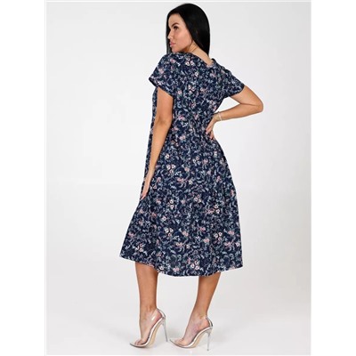 Платье Цветы 01 синий