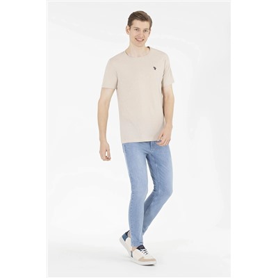 Erkek Taş Basic Bisiklet Yaka Tişört