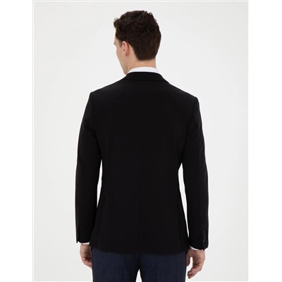 Siyah Esnek Fit Blazer Ceket