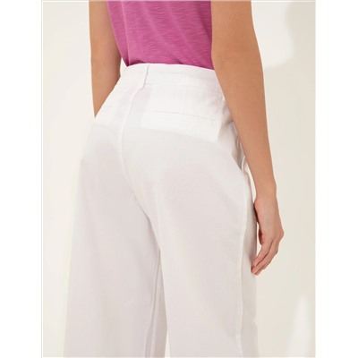 Beyaz  Flare Cropped Pantolon