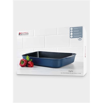 Форма для запекания, 34x26x5.5 см, синяя, с покрытием, Agile