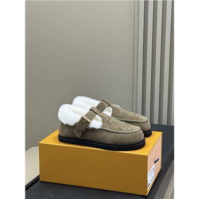 Лоферы люкс натуральная  замша натуральный мех