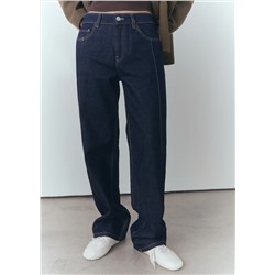 Jeans rectos rinse wash costuras