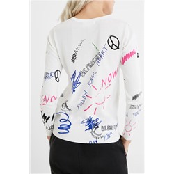 Camiseta algodón garabatos y frases