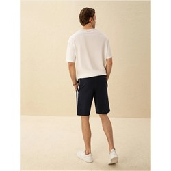 Lacivert Slim Fit Örme Şort