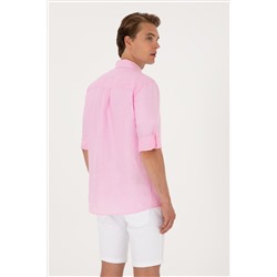 Erkek Açık Pembe Uzun Kollu Gömlek